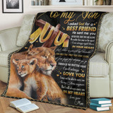 Lion To My Son Fleece Blanket Lion Mom Cross Design For Christian Daughter Blanket From Mom