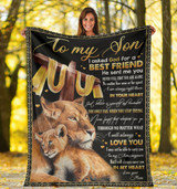 Lion To My Son Fleece Blanket Lion Mom Cross Design For Christian Daughter Blanket From Mom