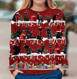 Black Cat Christmas Sweatshirt Best Gift For Cat Owner Women Men Ugly Christmas Sweatshirt