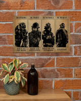Firefighter Be Strong Be Brave Be Humble Be Badass Poster Vintage Wall Art Decor Pride Gifts