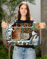 Adorable Cats With Snowman Christmas Poster For Wall House Christmas Decor Idea 2020 Gift