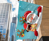 Bulldog Santa Claus Christmas Flag Cute Christmas Party Decoration House Outdoor Decor