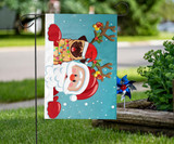 Bulldog Santa Claus Christmas Flag Cute Christmas Party Decoration House Outdoor Decor