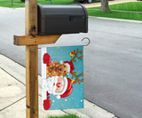 Golden Retriever Santa Claus Merry Christmas Flag Holiday Winter Happy New Year Flag Decor