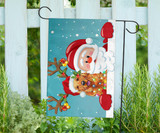 Golden Retriever Santa Claus Merry Christmas Flag Holiday Winter Happy New Year Flag Decor
