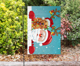 Golden Retriever Santa Claus Merry Christmas Flag Holiday Winter Happy New Year Flag Decor