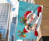 Chihuahua Santa Claus Merry Christmas Flag Christmas Living Room Decor Xmas Gift For Parents