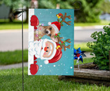 Chihuahua Santa Claus Merry Christmas Flag Christmas Living Room Decor Xmas Gift For Parents