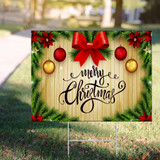 Merry Christmas Yard Sign Family Rustic Christmas Porch Sign For Outdoor Decoration