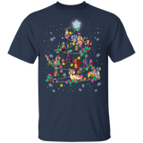 Dachshunds Christmas Tree T-Shirt Adorable Dogs Graphic Tees Xmas Presents Gifts For Dog Lovers
