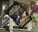 I Stand For Our Flag Blessed To Be Christian Flag US Eagle & Cross Proud Flag Decor For Christ