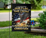 I Stand For Our Flag Blessed To Be Christian Flag US Eagle & Cross Proud Flag Decor For Christ