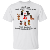 Dachshund I Don't Care What Anyone Think Of Me Shirt Dog With Christmas Accessories T-Shirt