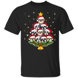 Pug Dog Christmas Tree T-Shirt Funny Holiday Gift Idea Present For Parent