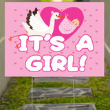 It's A Girl Yard Sign Pink Baby Shower Outdoor Welcome Baby Birth Lawn Decoration