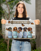 Dachshunds It's Okay Wooden Vintage Poster Inspirational Home Decor Wall Art Print Poster
