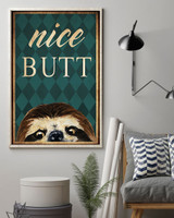 Sloth Nice Butt Poster Funny Bathroom Wall Decor Cute Baby Sloth Poster For Room