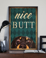 Dachshund Nice Butt Poster Funny Bathroom Wall Decor Poster Room Ornament Cute Dog Poster