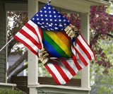 LGBT American Vintage Flag Fourth Of July Pride Colors For Indoor & Outdoor Decorative Flag