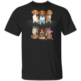 Beagle Dogs Water Mirror Reflection Christmas T-Shirt Holiday Gift Ideas For Beagle Lovers