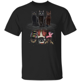 Black Cats Water Reflection Christmas T-Shirt Holiday Gifts Shirt For Cat Lovers Birthday Gifts
