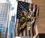 Gold Eagle Law And Order American Flag Gun Patriotic Eagle Vintage American Flag Outdoor Decor