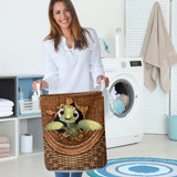 Cute Turtle Artwork Laundry Basket Storage Bin Best Gift For Mom Turtle Lovers