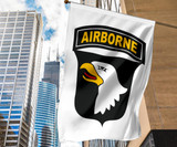 Army 101st Airborne Flag Eagle Emblems 327 HHC Flag Decor Veterans Day Gift Idea