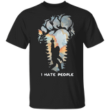 Bigfoot T-Shirt I Hate People Bigfoot Middle Finger Awesome Graphic Tees Sasquatch Gift Ideas