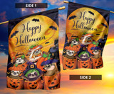 Sloth Family With Pumpkin Halloween Moon T-Shirt Halloween Shirt Family Gifts For Sloth Lovers