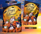 Cute Unicorns With Pumpkin Blood Moon Halloween T-Shirt Halloween Costumes For Unicorn Lover