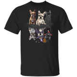 Frenchie Bulldogs Water Reflection Halloween Cosplay T-Shirt Devil Halloween Costume Dog Lovers