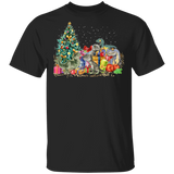 Dino T-Rex With Christmas Gifts Boxes T-Shirt Family Christmas Shirts Dinosaur Gifts Unisex
