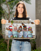 Sloths It's Okay Christmas Wooden Poster Bedroom Wall Decor Inspirational Gifts For Friends