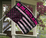 No One Fights Alone Flag Support Breast Cancer Awareness Flag Inspiring Gifts For Siblings