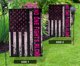 No One Fights Alone Flag Support Breast Cancer Awareness Flag Inspiring Gifts For Siblings