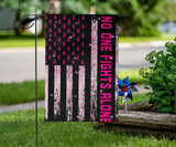 No One Fights Alone Flag Support Breast Cancer Awareness Flag Inspiring Gifts For Siblings
