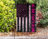 No One Fights Alone Flag Support Breast Cancer Awareness Flag Inspiring Gifts For Siblings