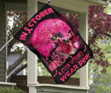 In October Even Witches Wear Pink Flag Breast Cancer Awareness Flag Halloween Gifts For Decor In October Even Witches Wear Pink Flag Breast Cancer Awareness Flag Halloween Gifts For Decor