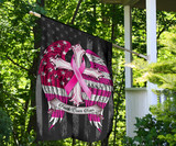 Faith Over Fear Pink Ribbon With Angel Wings American Flag Breast Cancer Flag Family Wall Art
