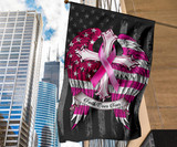 Faith Over Fear Pink Ribbon With Angel Wings American Flag Breast Cancer Flag Family Wall Art