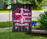 Faith Over Fear Pink Ribbon With Angel Wings American Flag Breast Cancer Flag Family Wall Art