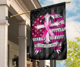 Faith Over Fear Pink Ribbon With Angel Wings American Flag Breast Cancer Flag Family Wall Art