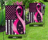 Breast Cancer Awareness Flag Pink Ribbon With Butterflies Front Yard Decor For Parents