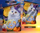 Adorable Cat With Mouse Happy Halloween Flag Festive Autumn And Fall Flags Gifts For Cat Lovers Adorable Cat With Mouse Happy Halloween Flag Festive Autumn And Fall Flags Gifts For Cat Lovers