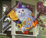 Adorable Cat With Mouse Happy Halloween Flag Festive Autumn And Fall Flags Gifts For Cat Lovers Adorable Cat With Mouse Happy Halloween Flag Festive Autumn And Fall Flags Gifts For Cat Lovers