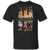 German Shepherd Water Reflection Halloween 3D T-Shirt Halloween Gifts For Dog Lovers