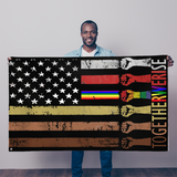 American Together We Rise Flag Juneteenth Be Kind Asl Flag Blm Patriotic Gifts Outdoor Decor
