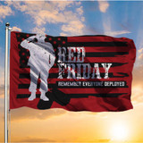 Military Soldier Remember Everyone Deployed Red Friday American Flag For Veterans Day Decor
