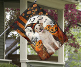 Cute Golden Retriever Pumpkin Custom Flag For Halloween Holiday Home Decor Gift For Dog Lover